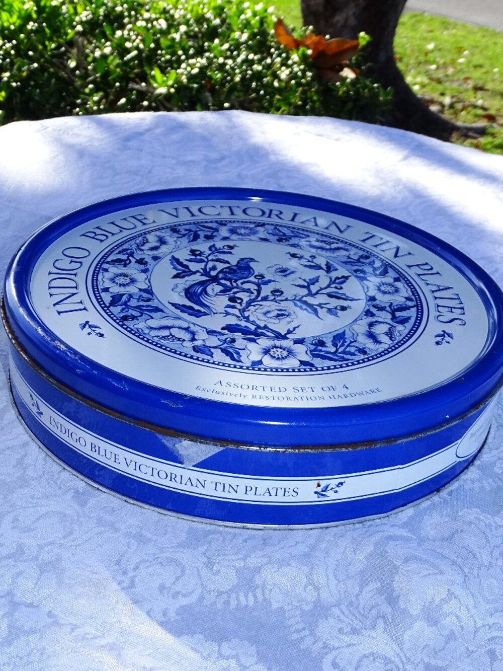 Indigo Blue Victorian Tin Plates  8 Plates Exclusively for Restoration Hardware